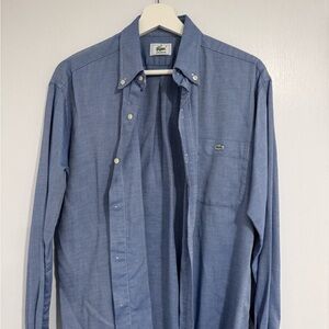 Lacoste Men's Casual Blue Button Down Shirt